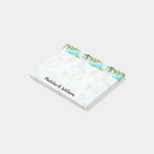 Abstract Waterverf palmstructuurpatroon Post-it® Notes (Schuin)