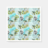 Abstract Waterverf palmstructuurpatroon Servet (Voorkant)