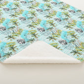 Abstract Waterverf palmstructuurpatroon Sherpa Deken (3/4)