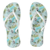 Abstract Waterverf palmstructuurpatroon Teenslippers (Voetbed)