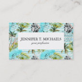 Abstract Waterverf palmstructuurpatroon Visitekaartje (Voorkant)