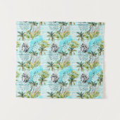 Abstract Waterverf palmstructuurpatroon Wandkleed (Voorkant (horizontaal))