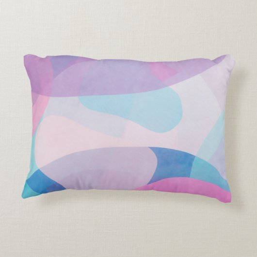 Abstract waterverf pastel kunstwerk | accentkussen accent kussen (Achterkant)