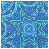 Abstract Waterverf Patroon - Denim Blue Stof (Close Up)