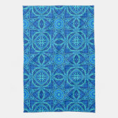 Abstract Waterverf Patroon - Denim Blue Theedoek (Verticaal)