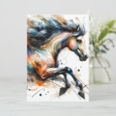 Abstract Waterverf Rennend Paard Aankondiging (Staand voorkant)