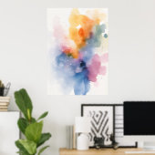 Abstract Waterverf Spat Kunst Poster | Levendig C (Thuiskantoor)