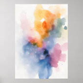 Abstract Waterverf Spat Kunst Poster | Levendig C (Voorkant)