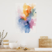 Abstract Waterverf Spat Kunst Poster | Levendig C (Keuken)