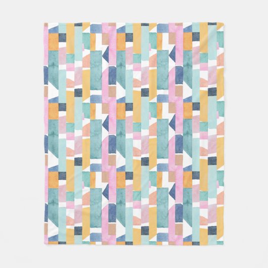 Abstract Waterverf vormpatroon Fleece Deken (Voorkant)
