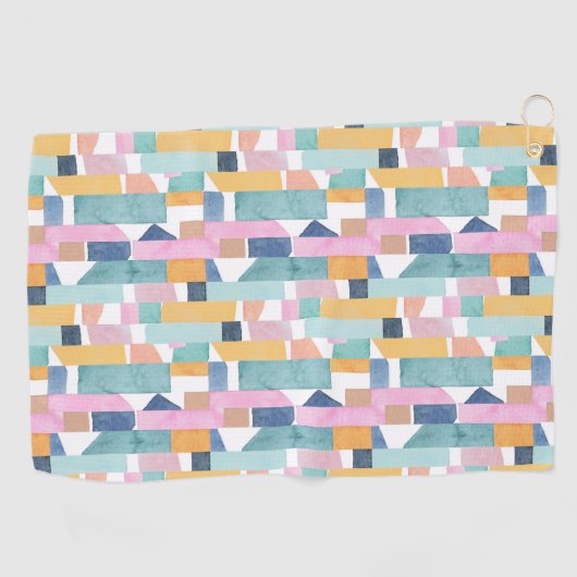 Abstract Waterverf vormpatroon Golfhanddoek (Horizontaal)