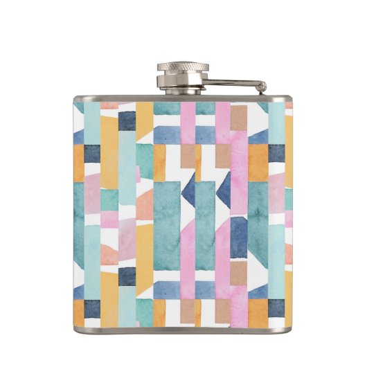 Abstract Waterverf vormpatroon Heupfles (Achterkant)