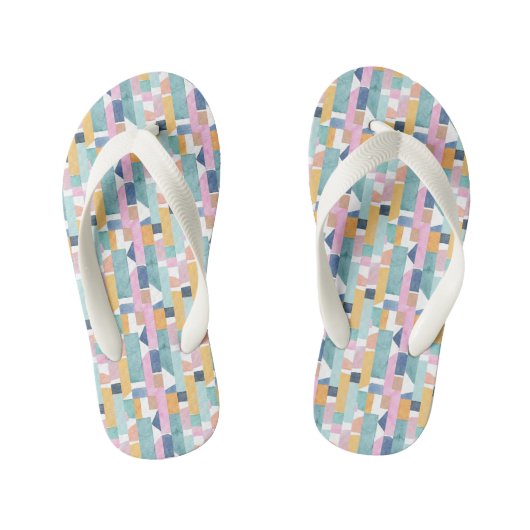 Abstract Waterverf vormpatroon Kinder Teenslippers (Voetbed)