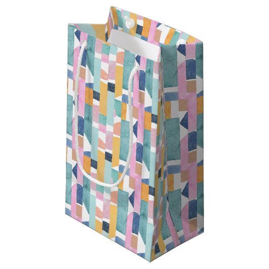 Abstract Waterverf vormpatroon Klein Cadeauzakje (Voorkant Gekanteld)