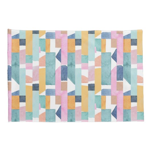 Abstract Waterverf vormpatroon Kussensloop (Achterkant-Rechts)