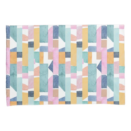 Abstract Waterverf vormpatroon Kussensloop (Voorkant-Rechts)