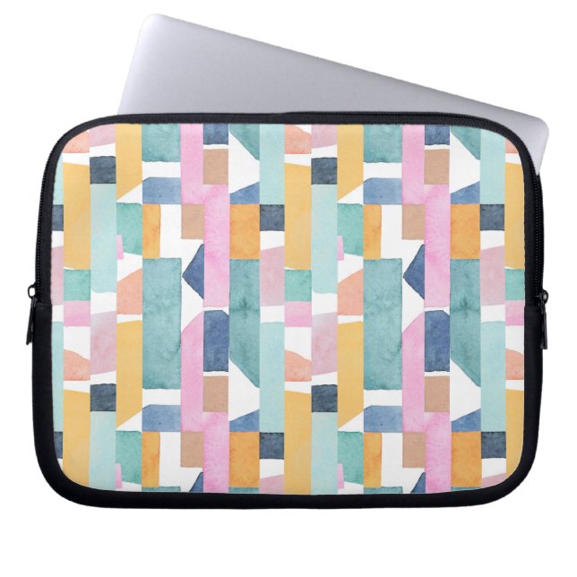 Abstract Waterverf vormpatroon Laptop Sleeve (Voorkant)