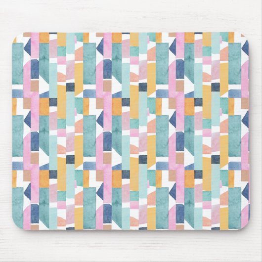 Abstract Waterverf vormpatroon Muismat (Voorkant)