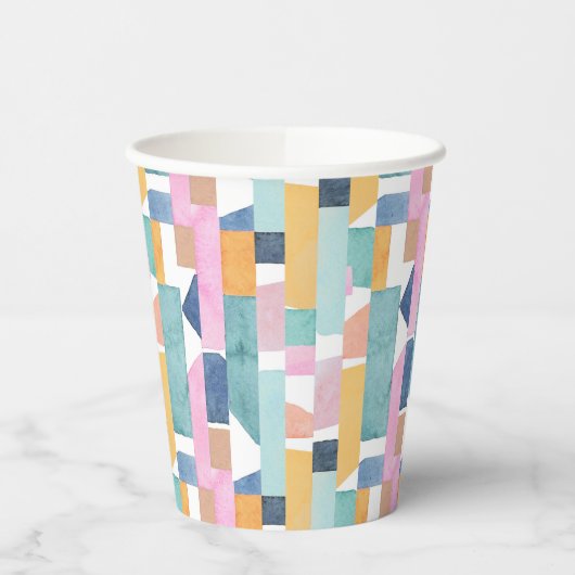 Abstract Waterverf vormpatroon Papieren Bekers (Links)