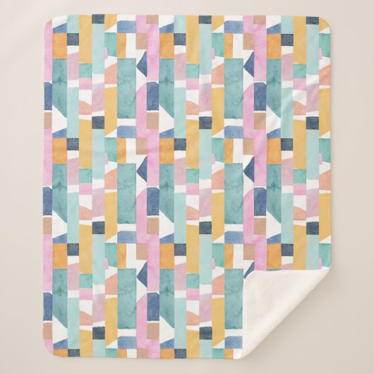 Abstract Waterverf vormpatroon Sherpa Deken (Voorkant)