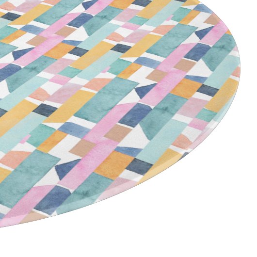 Abstract Waterverf vormpatroon Snijplank (Hoek)