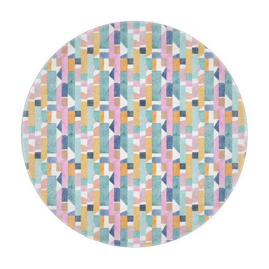 Abstract Waterverf vormpatroon Snijplank (Voorkant)