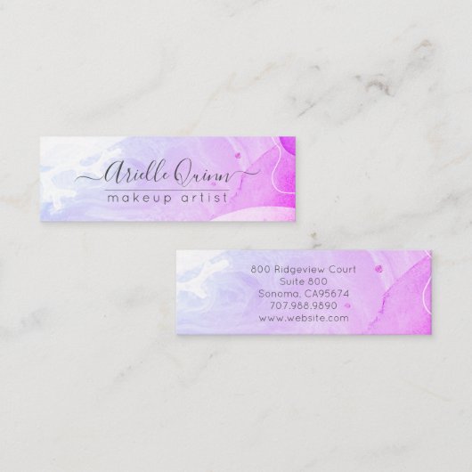 Abstract Waterverf Vormt textuurscript Mini Visitekaartje (Voorkant / Achterkant)