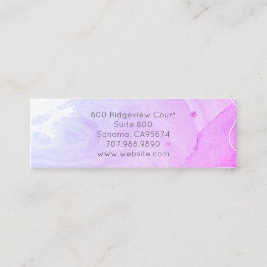 Abstract Waterverf Vormt textuurscript Mini Visitekaartje (Achterkant)