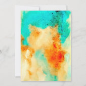 Abstract Waterverf Weddenschap Blauwgroen Sinaasap Kaart (Achterkant)