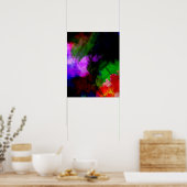 Abstract waterverfschilderij 2 poster (Keuken)