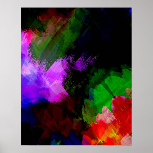 Abstract waterverfschilderij 2 poster (Voorkant)