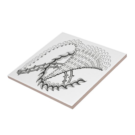 Abstract waterwiel tegeltje (Zijkant)