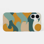 Abstract Wave and Sun iPhone 16 Hoesje (Achterkant horizontaal)