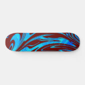 Abstract Wave Aqua Red Persoonlijk Skateboard (Horizontaal)