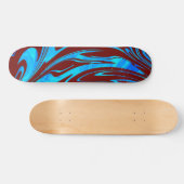 Abstract Wave Aqua Red Persoonlijk Skateboard (Horizontaal)