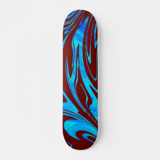 Abstract Wave Aqua Red Persoonlijk Skateboard (Voorkant)