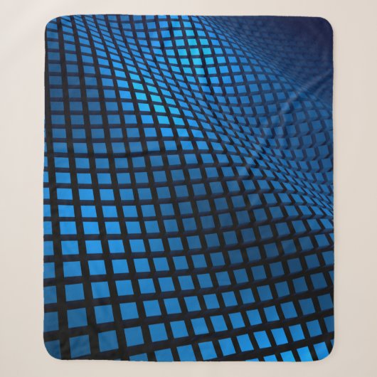 Abstract wave design blue sherpa deken (Voorkant)