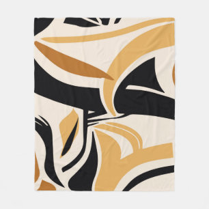 Abstract wave pattern on beige. Vintage I Fleece Deken