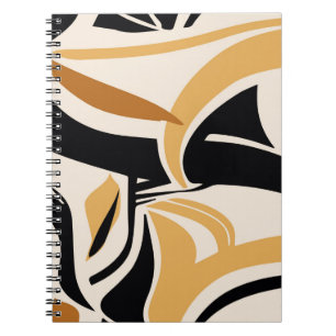 Abstract wave pattern on beige. Vintage I Notitieboek