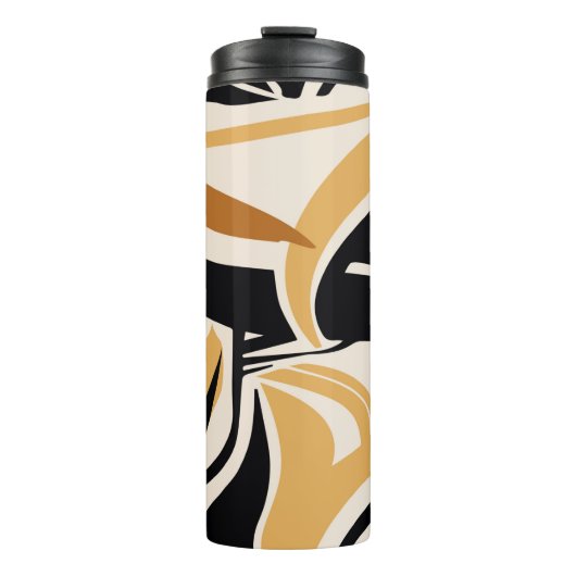 Abstract wave pattern on beige. Vintage I Thermosbeker (Voorkant)