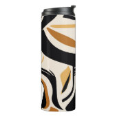 Abstract wave pattern on beige. Vintage I Thermosbeker (Gedraaid links)
