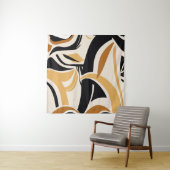 Abstract wave pattern on beige. Vintage I Wandkleed (In Situ (horizontaal))