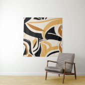 Abstract wave pattern on beige. Vintage I Wandkleed (In situ)
