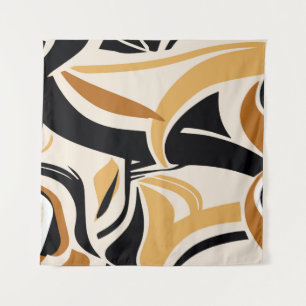 Abstract wave pattern on beige. Vintage I Wandkleed