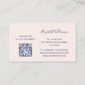 Abstract Wave Pink Turquise | QR-code Visitekaartje (Achterkant)