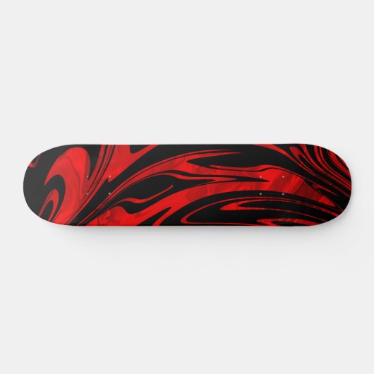 Abstract Wave Red Black Persoonlijk Skateboard (Horizontaal)