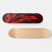 Abstract Wave Red Black Persoonlijk Skateboard (Horizontaal)