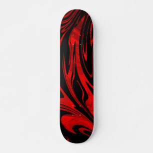 Abstract Wave Red Black Persoonlijk Skateboard