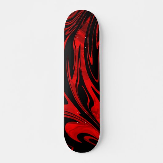 Abstract Wave Red Black Persoonlijk Skateboard (Voorkant)