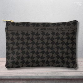 Abstract Waves Black and Grey with Text Etui